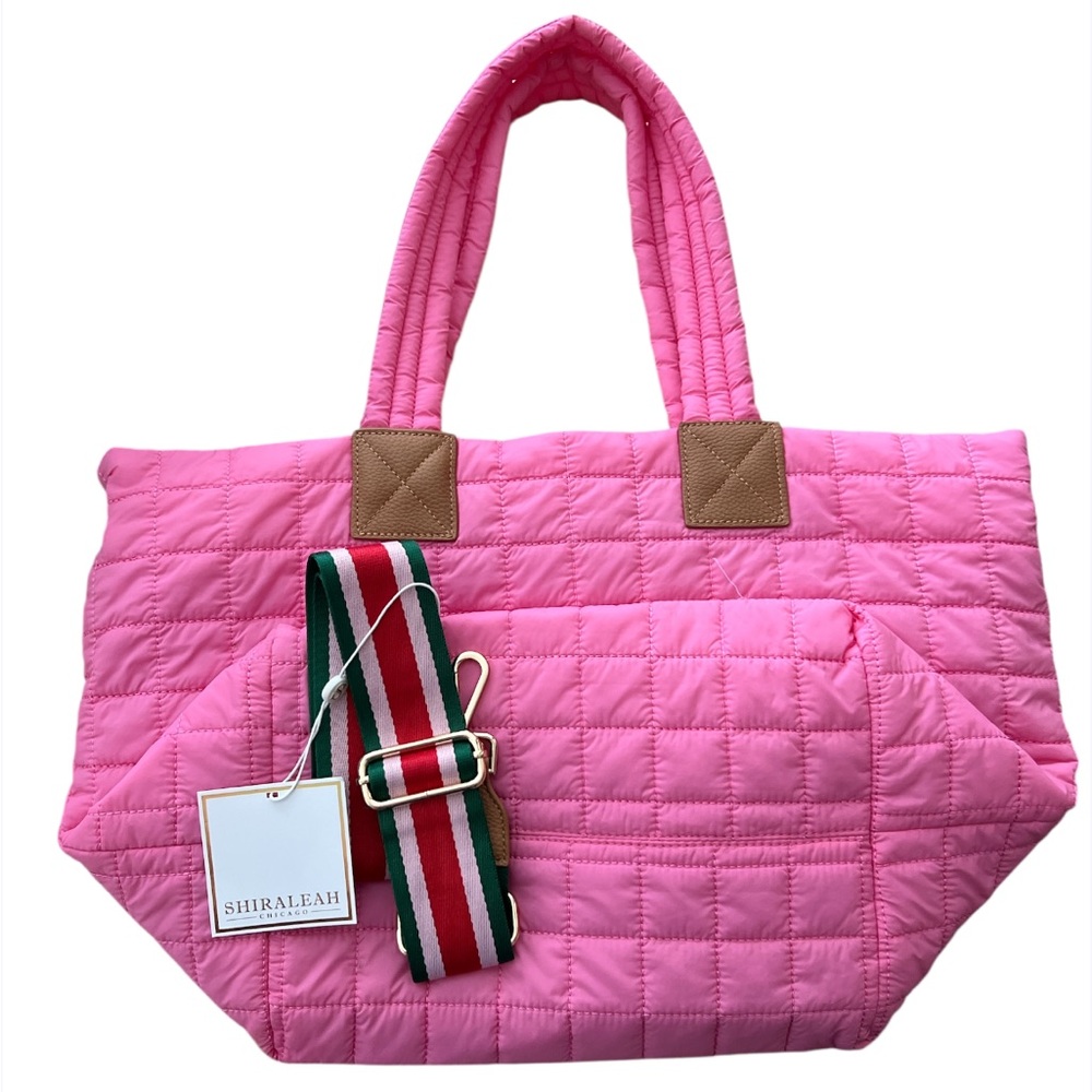 Shiraleah Ezra Quilted Nylon Tote in Pink